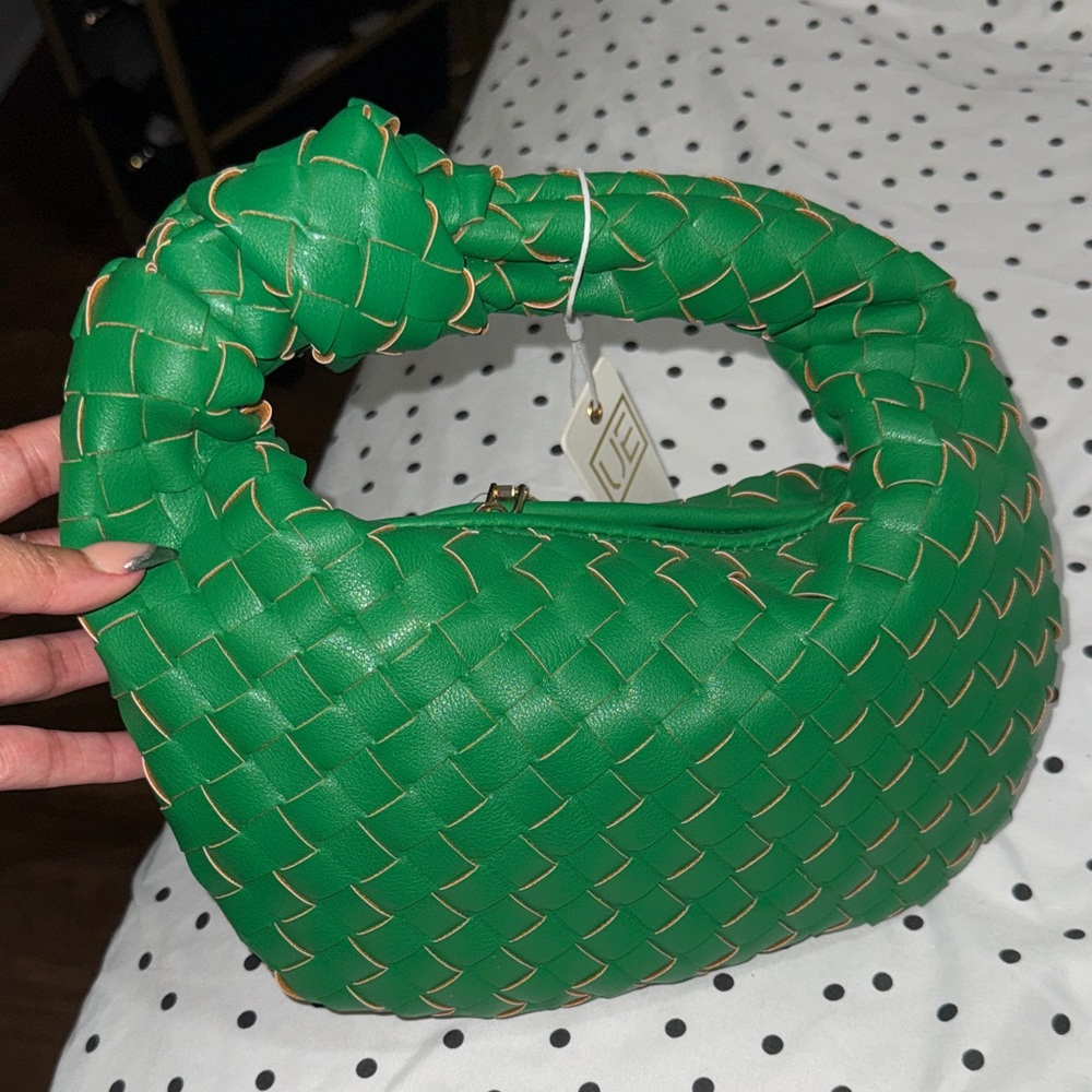 Urban Expressions Green Woven Knotted Hobo Bag
